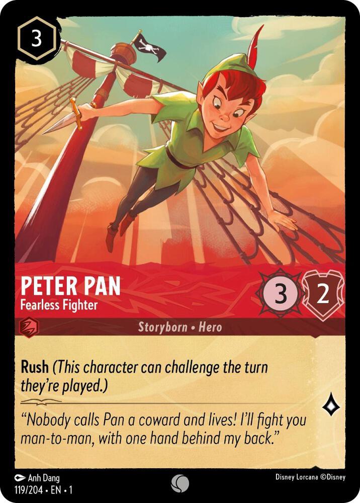 Peter Pan - Fearless Fighter 119/204 card from The First Chapter