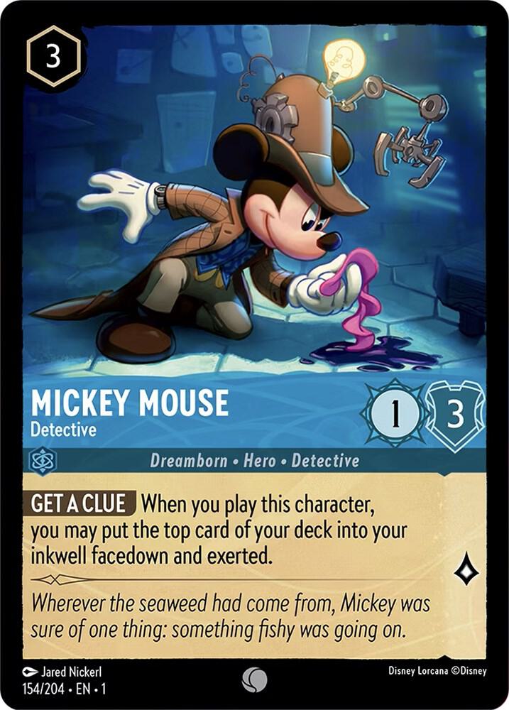 Mickey Mouse - Detective 154/204 card from The First Chapter