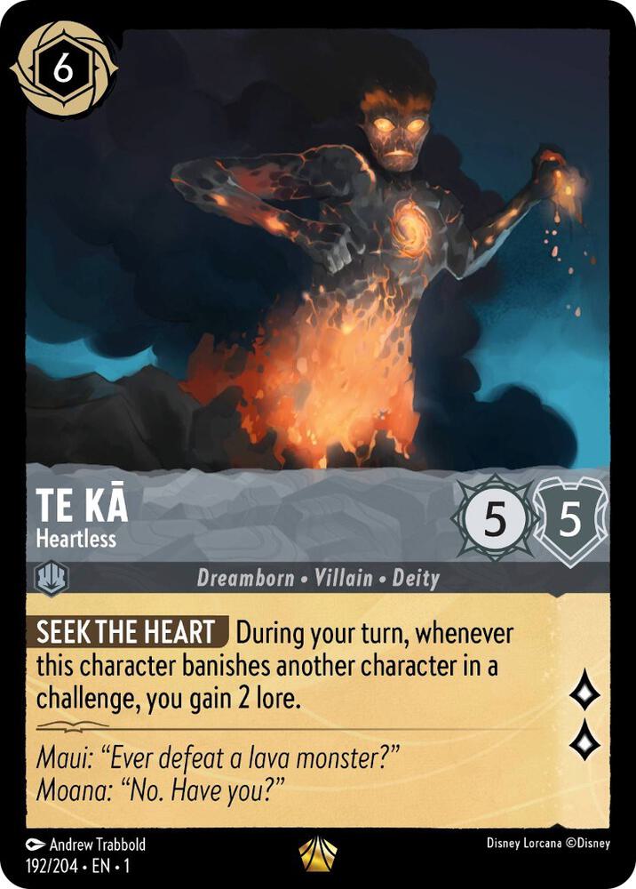 Te Ka - Heartless 192/204 card from The First Chapter