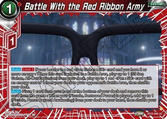 Battle With the Red Ribbon Army BT22-006 card from Critical Blow