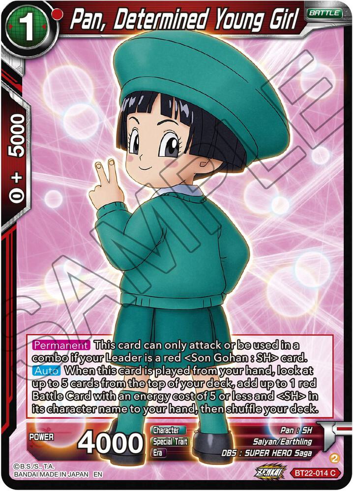 Pan, Determined Young Girl BT22-014 card from Critical Blow