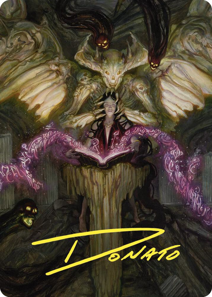 Demonic Tutor Art Card (Gold-Stamped Signature) 64 card from Art Series: Commander Masters
