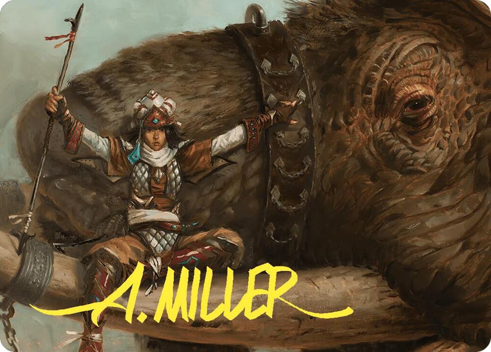 Tuskguard Captain Art Card (Gold-Stamped Signature) 16 card from Art Series: Commander Masters