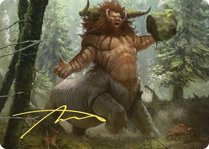 Stonehoof Chieftain Art Card (Gold-Stamped Signature) 26 card from Art Series: Commander Masters