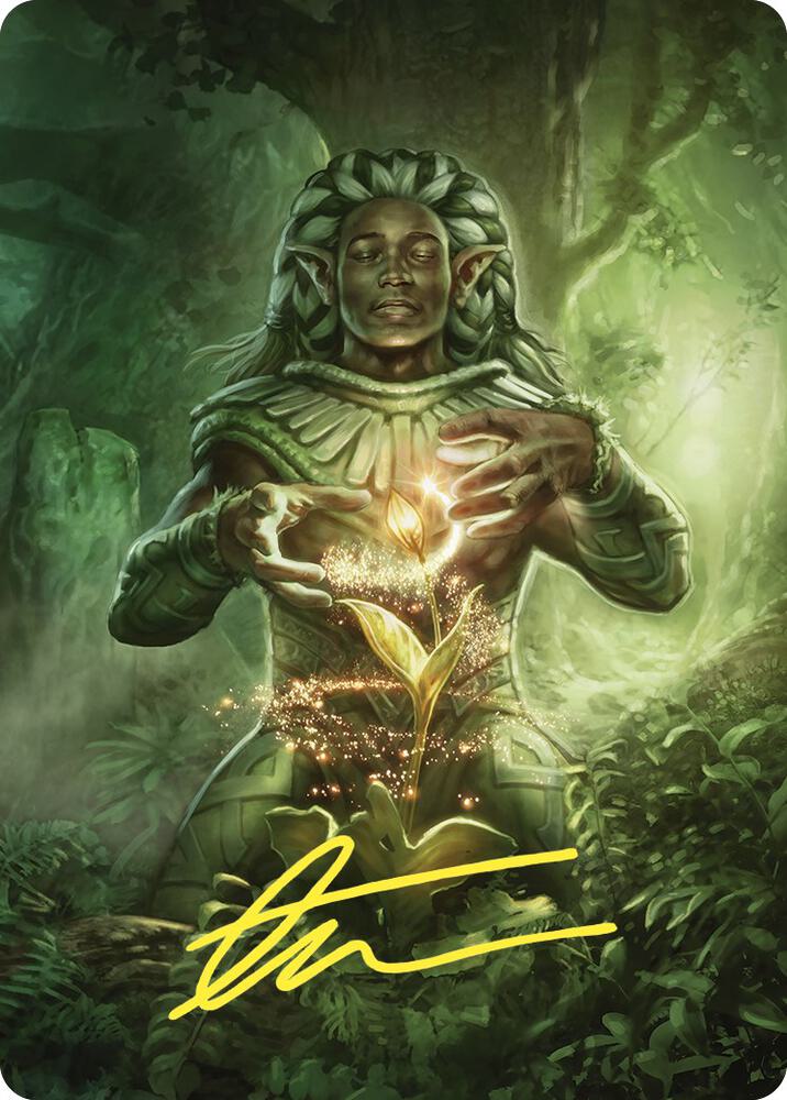 Elvish Mystic Art Card (Gold-Stamped Signature) 41 card from Art Series: Commander Masters
