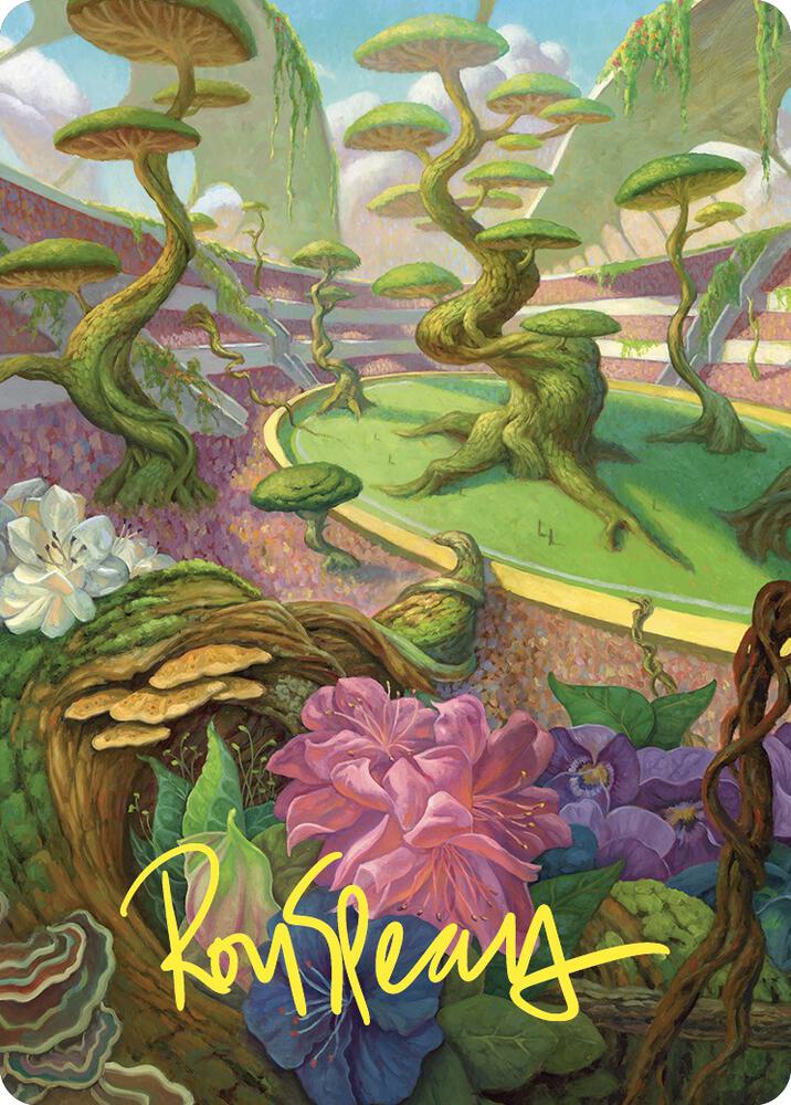 Undergrowth Stadium Art Card (Gold-Stamped Signature) 49 card from Art Series: Commander Masters