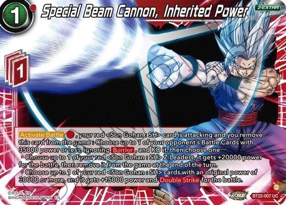 Special Beam Cannon, Inherited Power BT22-007 card from Critical Blow