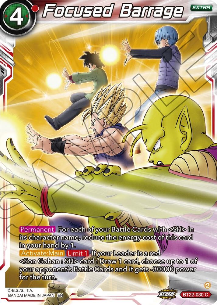 Focused Barrage BT22-030 card from Critical Blow