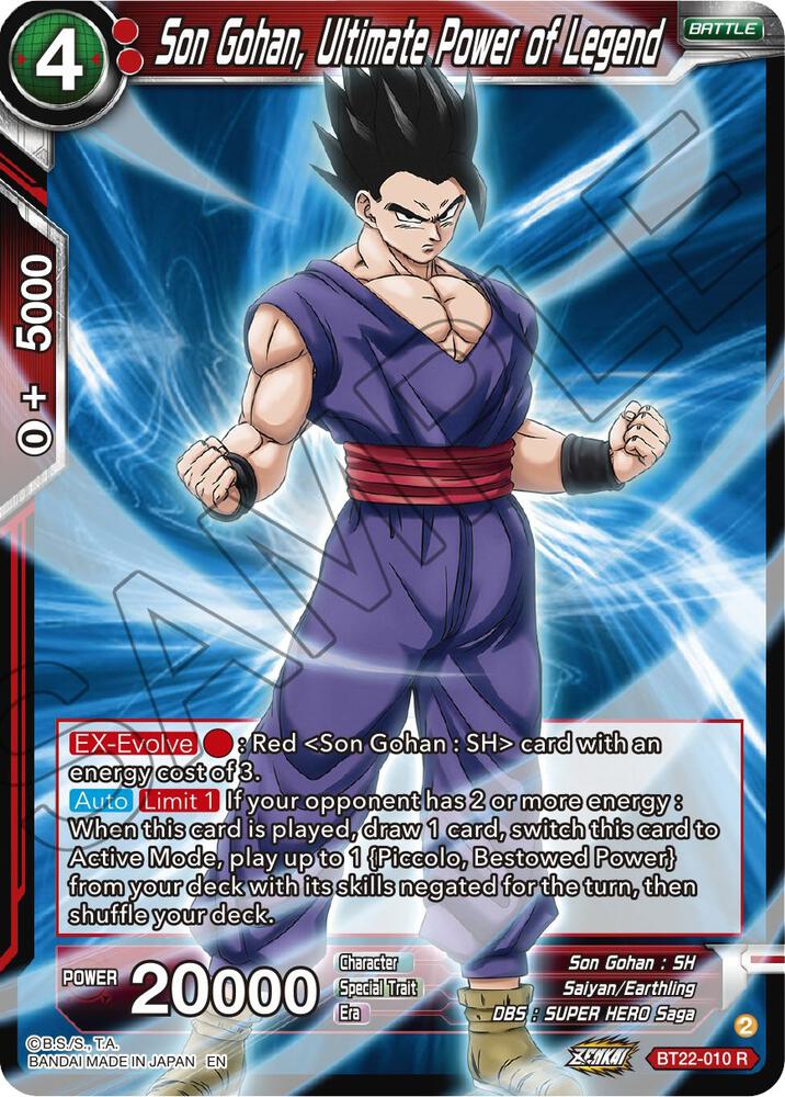 Son Gohan, Ultimate Power of Legend BT22-010 card from Critical Blow