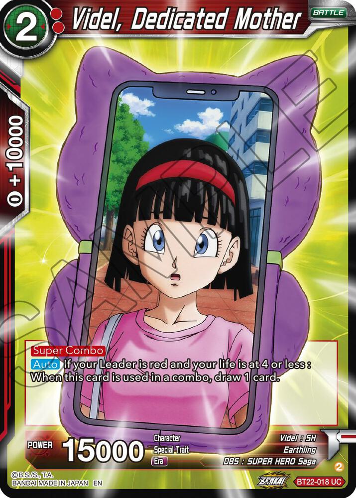 Videl, Dedicated Mother BT22-018 card from Critical Blow
