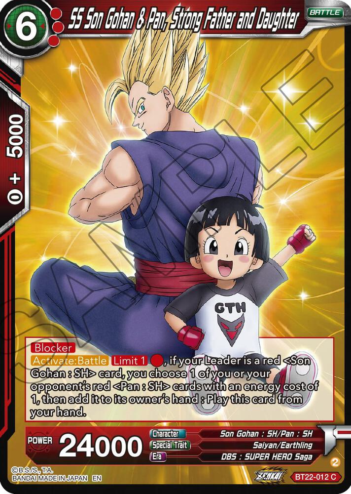 SS Son Gohan & Pan, Strong Father and Daughter BT22-012 card from Critical Blow