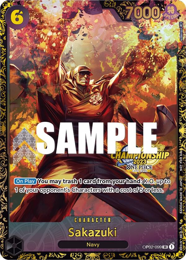 Sakazuki (Championship 2023) OP02-099 card from One Piece Promotion Cards