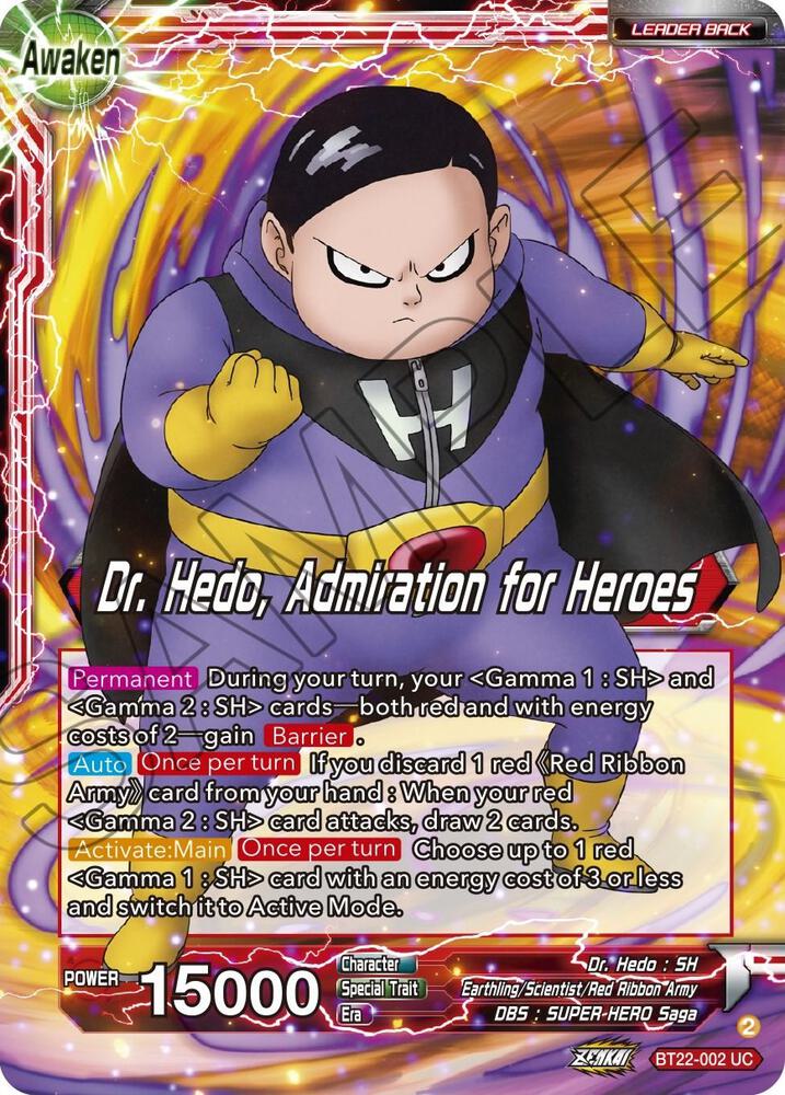 Dr. Hedo // Dr Hedo, Admiration for Heroes BT22-002 card from Critical Blow