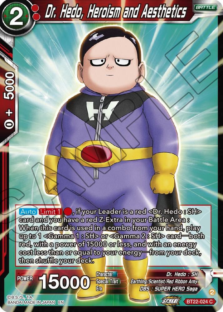 Dr. Hedo, Heroism and Aesthetics BT22-024 card from Critical Blow