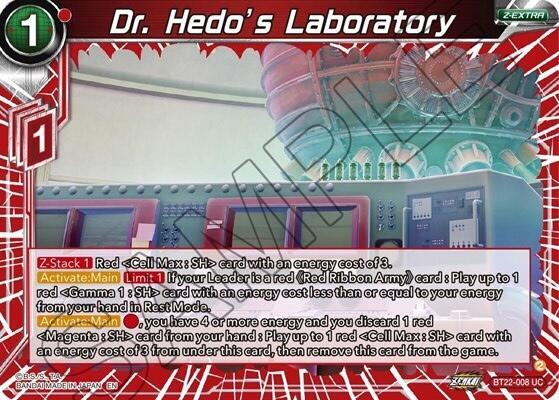 Dr. Hedo's Laboratory BT22-008 card from Critical Blow