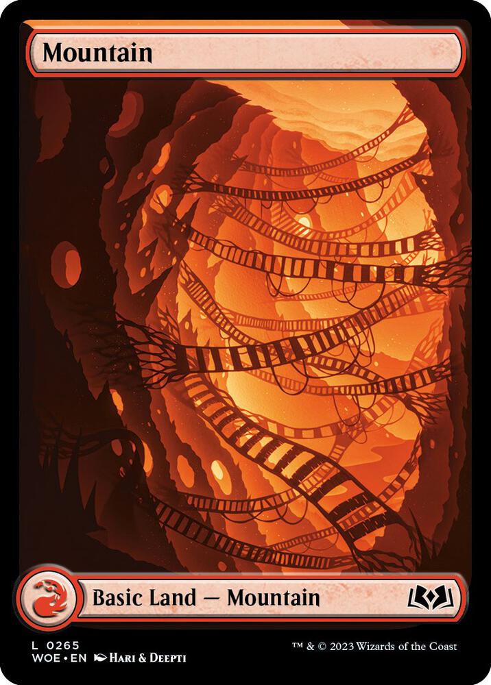 Mountain 265 card from Wilds of Eldraine