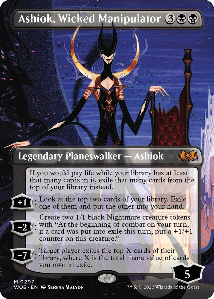 Ashiok, Wicked Manipulator (Borderless) 297 card from Wilds of Eldraine