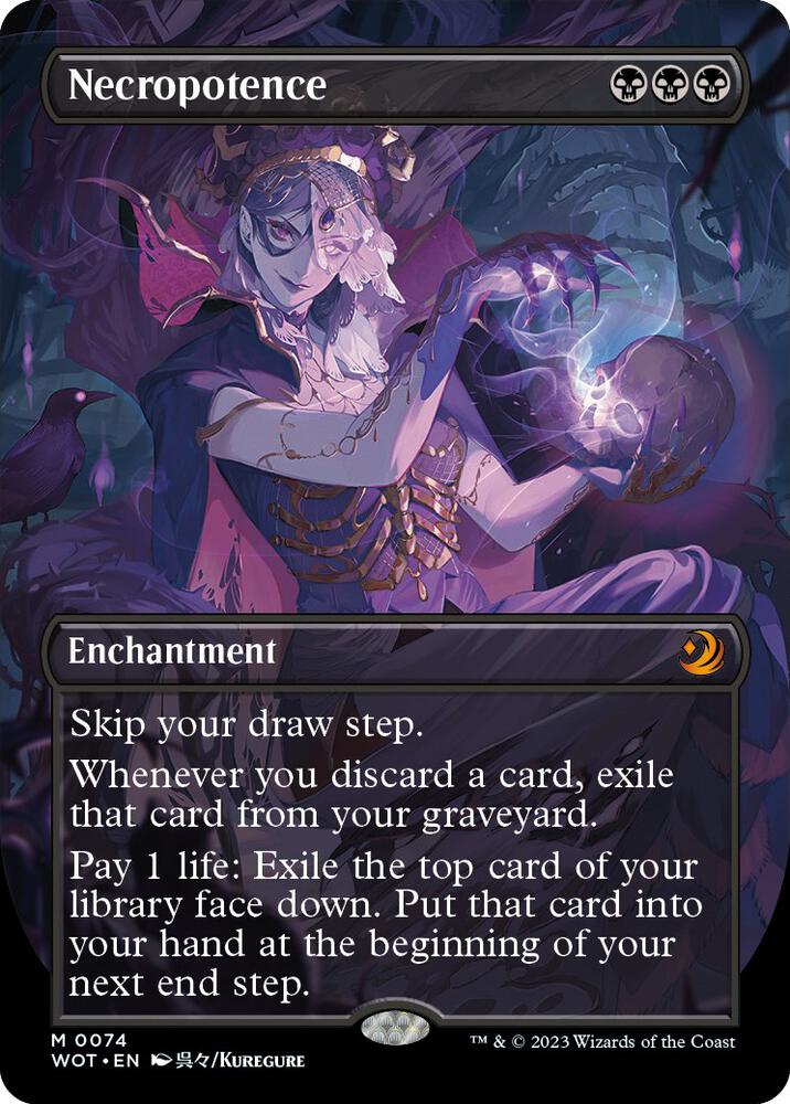 Necropotence (Anime Borderless) 74 card from Wilds of Eldraine: Enchanting Tales