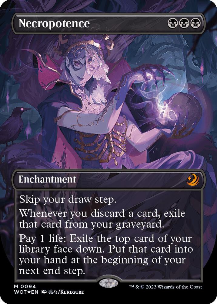Necropotence (Anime Borderless) (Confetti Foil) 94 card from Wilds of Eldraine: Enchanting Tales