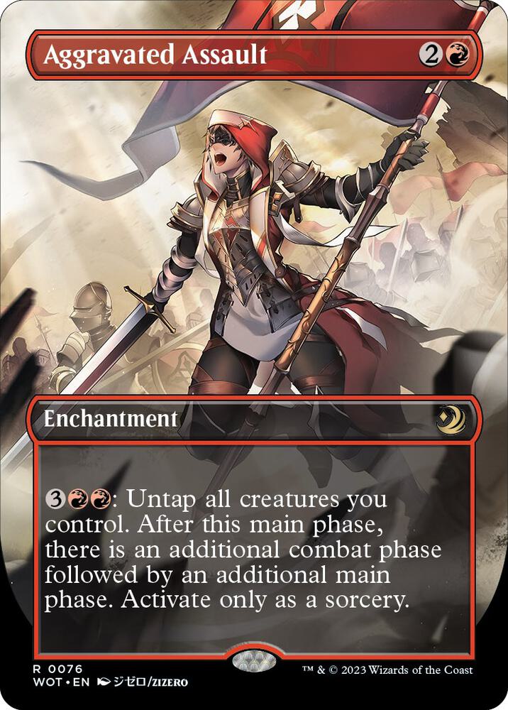 Aggravated Assault (Anime Borderless) 76 card from Wilds of Eldraine: Enchanting Tales