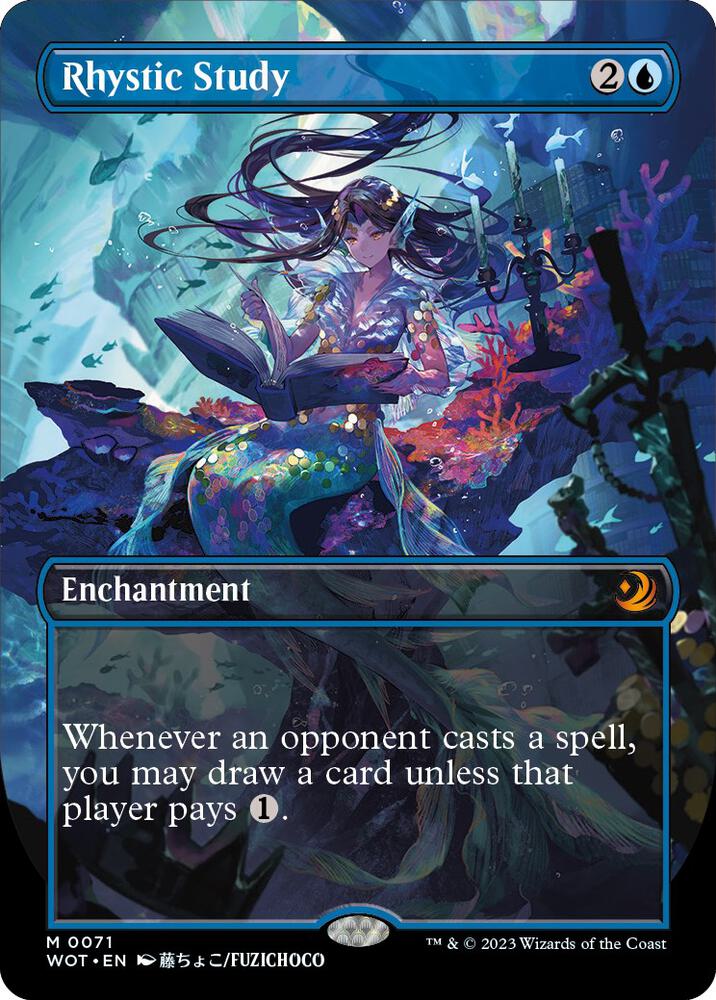 Rhystic Study (Anime Borderless) 71 card from Wilds of Eldraine: Enchanting Tales