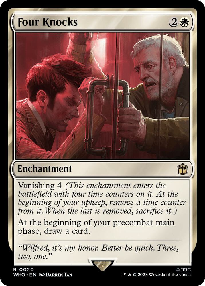Four Knocks 20 card from Universes Beyond: Doctor Who