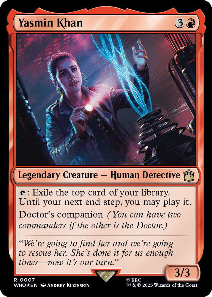 Yasmin Khan 7 card from Universes Beyond: Doctor Who