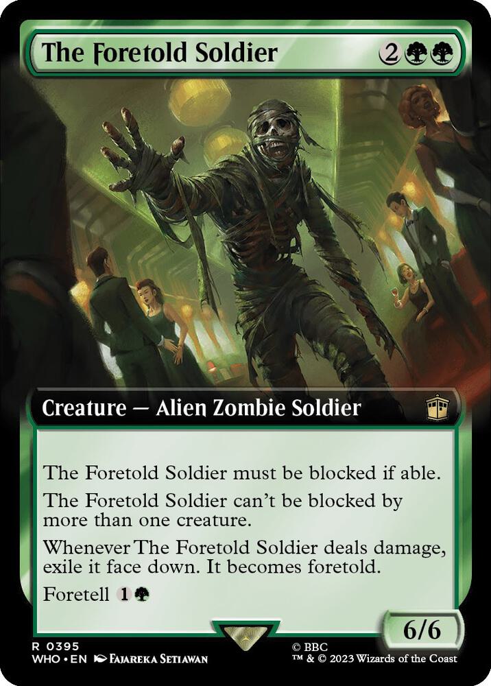 The Foretold Soldier (Extended Art) 395 card from Universes Beyond: Doctor Who