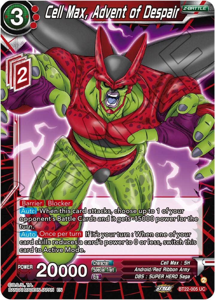 Cell Max, Advent of Despair BT22-005 card from Critical Blow