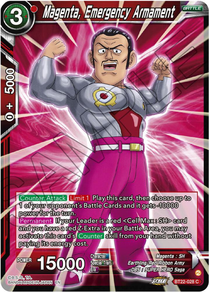 Magenta, Emergency Armament BT22-028 card from Critical Blow