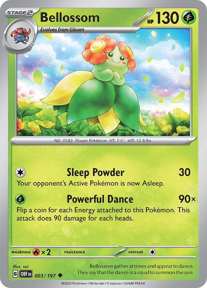 Bellossom 003/197 card from SV03: Obsidian Flames