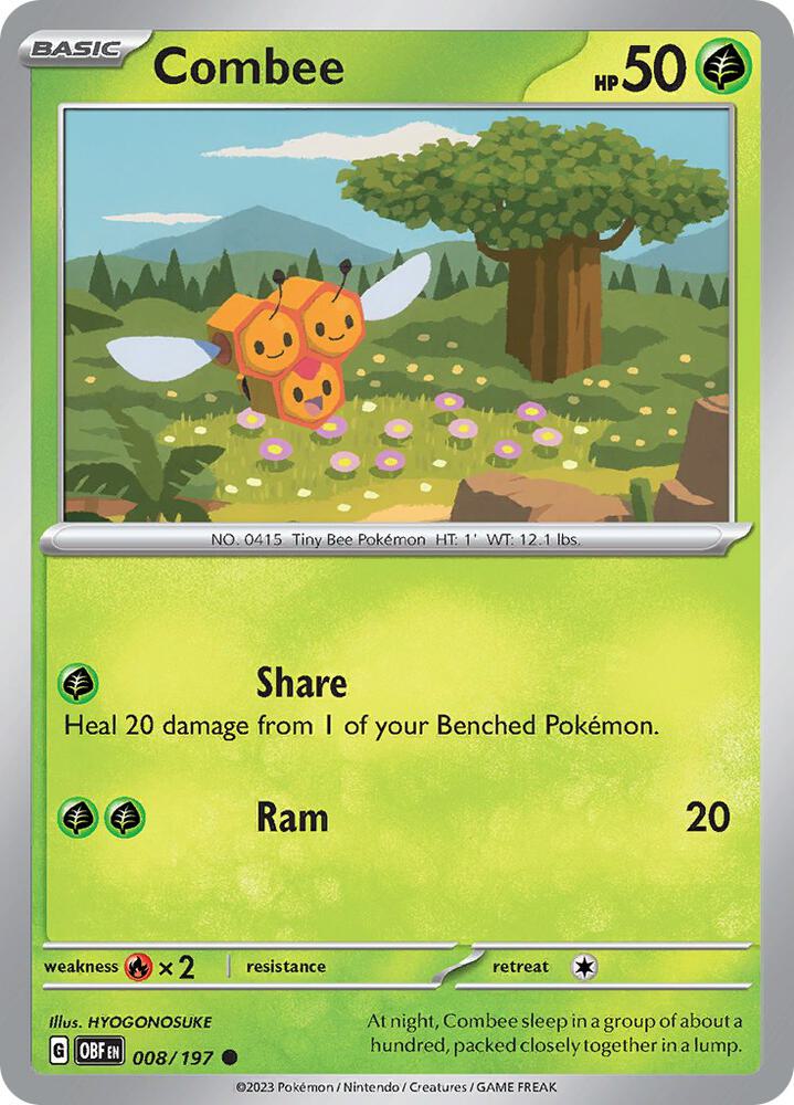 Combee 008/197 card from SV03: Obsidian Flames