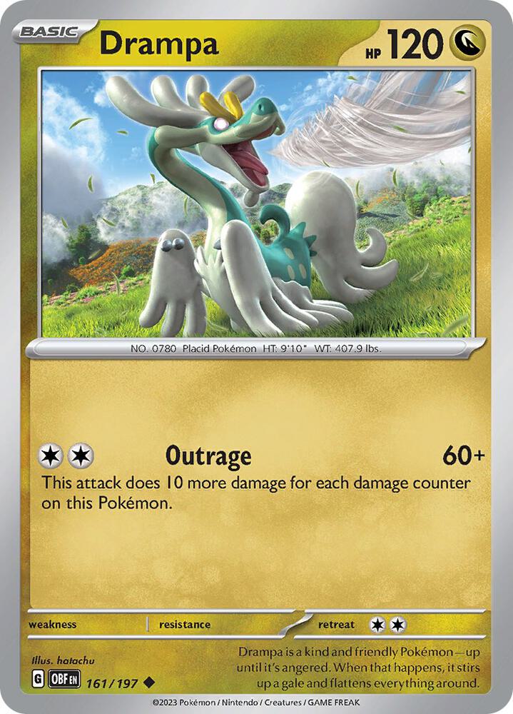 Drampa 161/197 card from SV03: Obsidian Flames