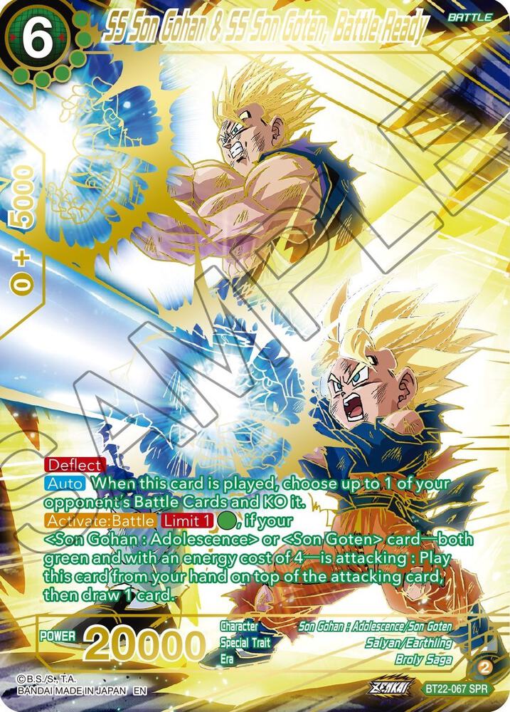 SS Son Gohan & SS Son Goten, Battle Ready (SPR) BT22-067 card from Critical Blow