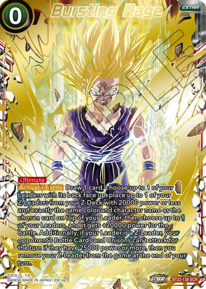 Bursting Rage BT22-138 card from Critical Blow
