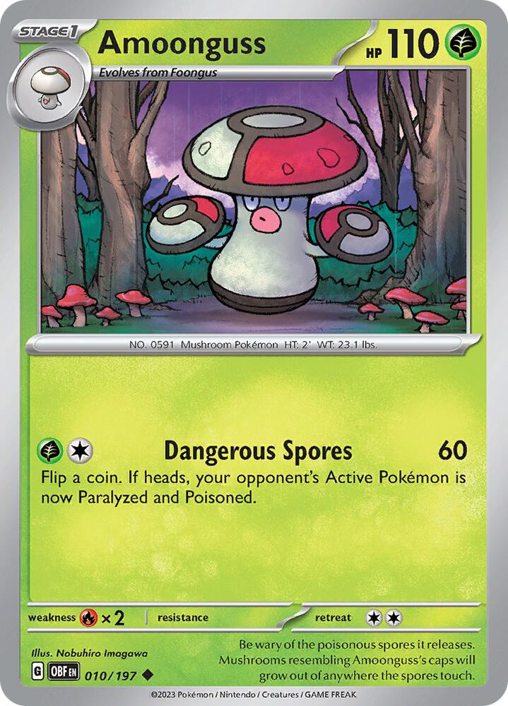 Amoonguss 010/197 card from SV03: Obsidian Flames