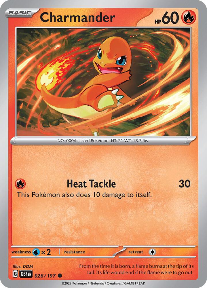 Charmander 026/197 card from SV03: Obsidian Flames