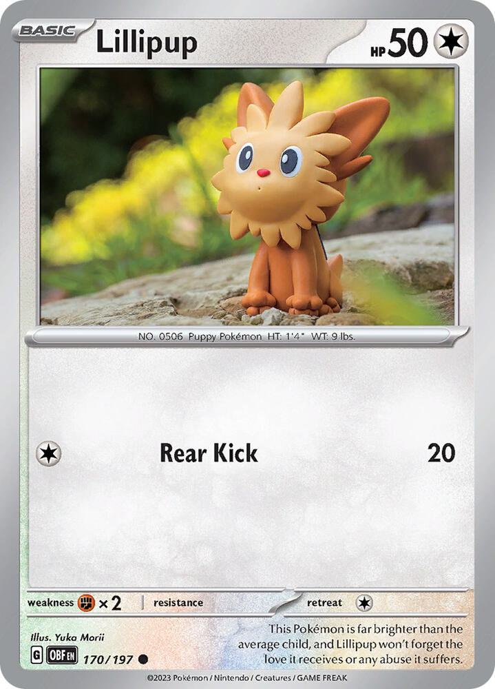 Lillipup 170/197 card from SV03: Obsidian Flames