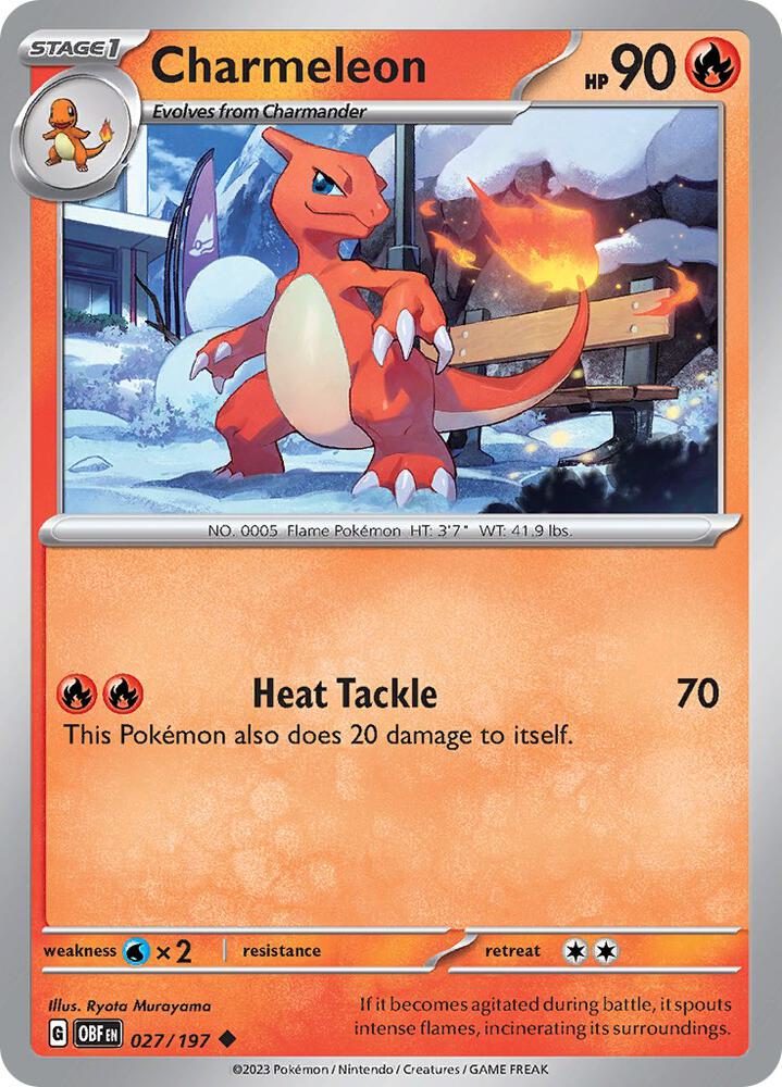 Charmeleon 027/197 card from SV03: Obsidian Flames
