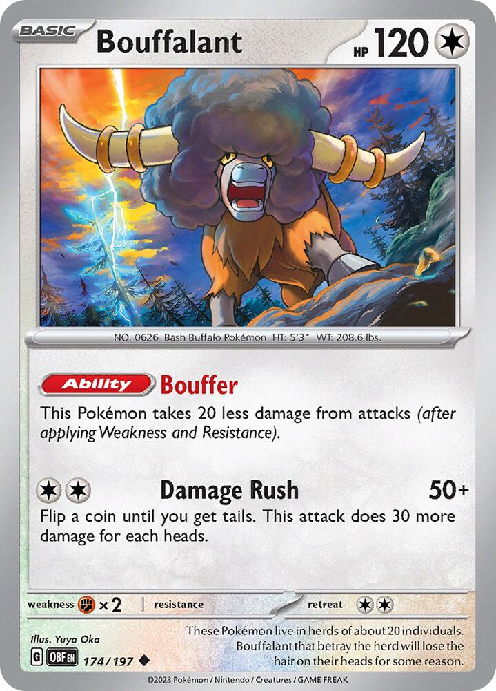 Bouffalant 174/197 card from SV03: Obsidian Flames