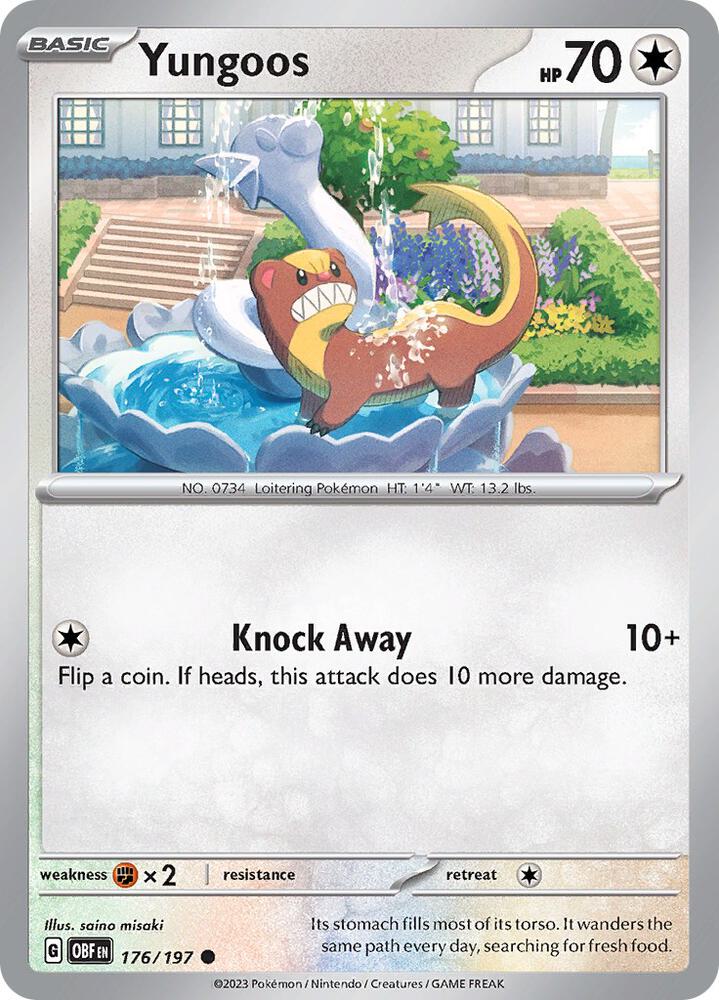 Yungoos 176/197 card from SV03: Obsidian Flames