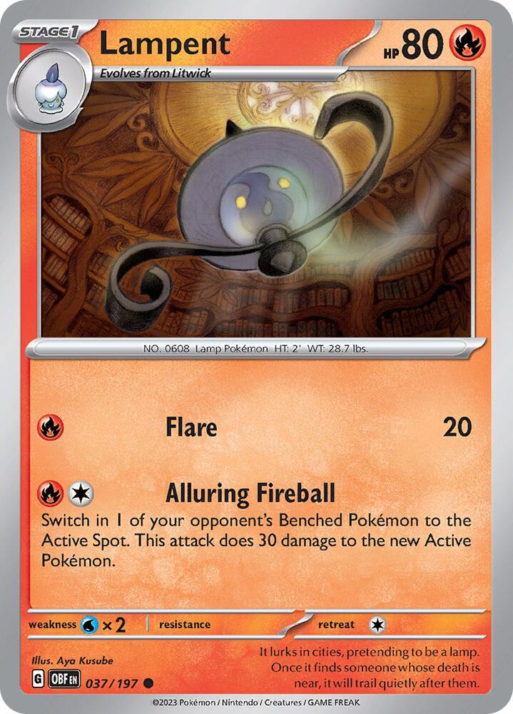 Lampent 037/197 card from SV03: Obsidian Flames