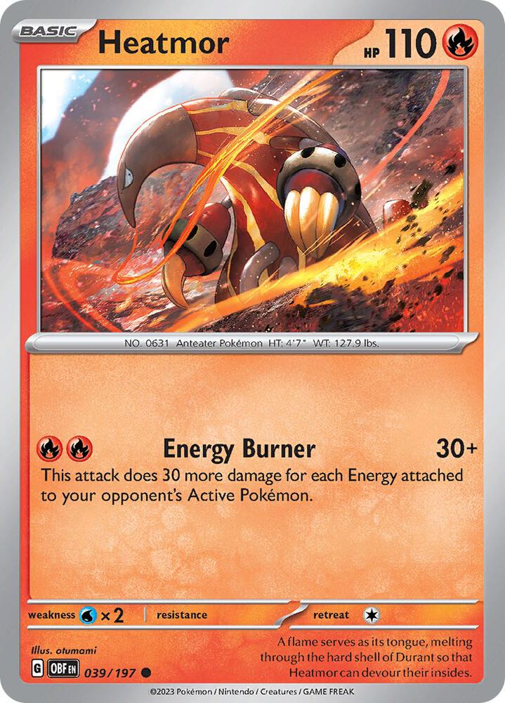 Heatmor 039/197 card from SV03: Obsidian Flames