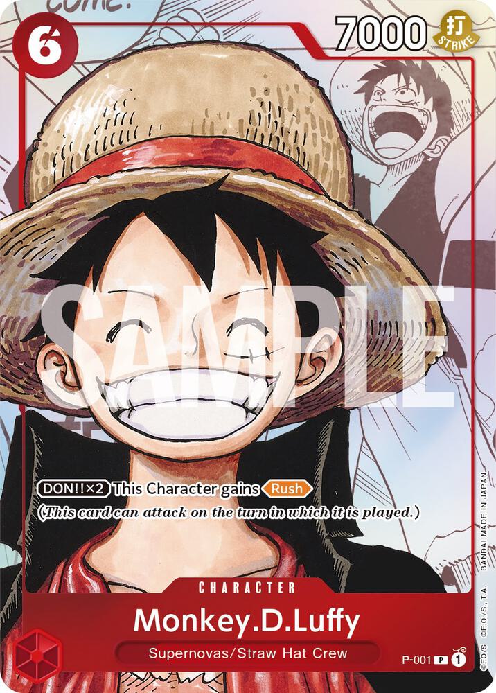 Monkey.D.Luffy (Alternate Art) P-001 card from One Piece Promotion Cards