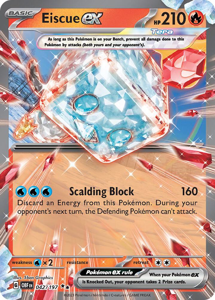 Eiscue ex 042/197 card from SV03: Obsidian Flames