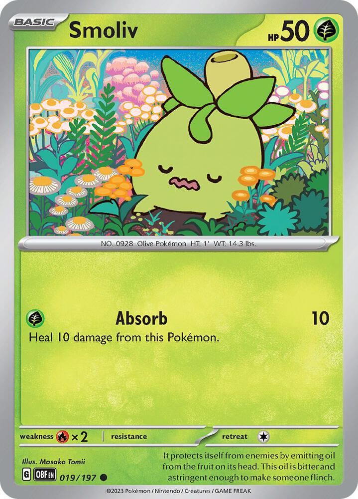 Smoliv 019/197 card from SV03: Obsidian Flames