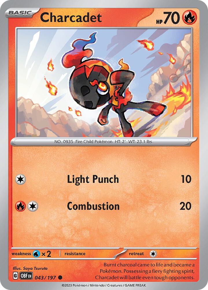 Charcadet 043/197 card from SV03: Obsidian Flames