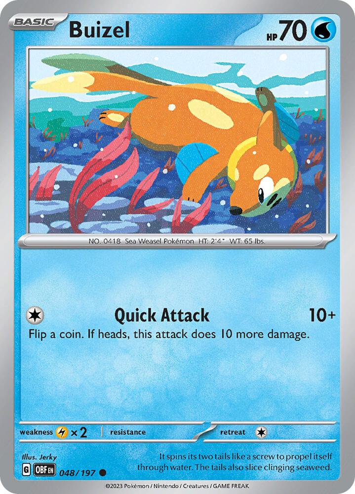 Buizel 048/197 card from SV03: Obsidian Flames