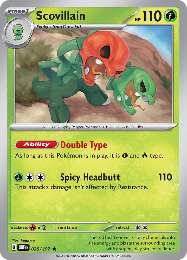 Scovillain 025/197 card from SV03: Obsidian Flames