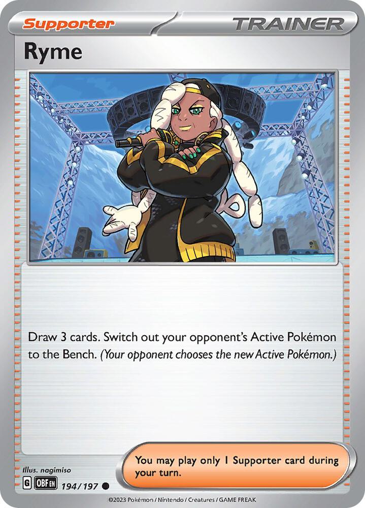 Ryme 194/197 card from SV03: Obsidian Flames